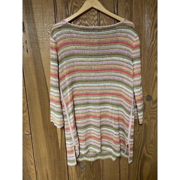 Calypso St Barth 100% Linen loose knit tunic top cover-up Size M - Picture 5 of 8